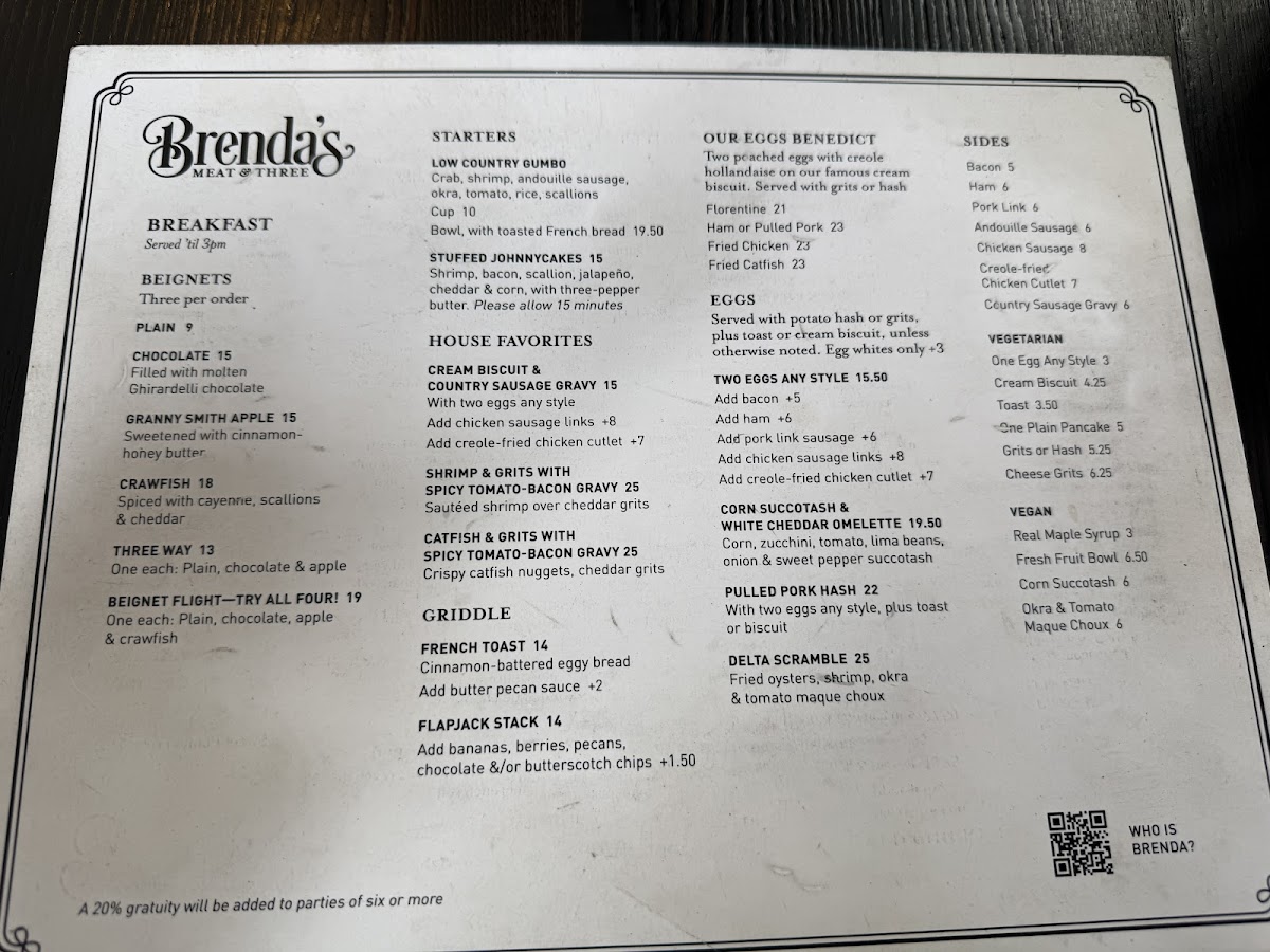 Brenda's Meat & Three Menu - Image 2